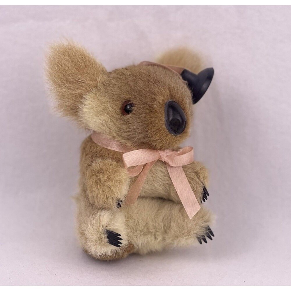 Vintage Australian Koala Bear Plush 5.5”Genuine Kangaroo Fur Stuffed Souvenir